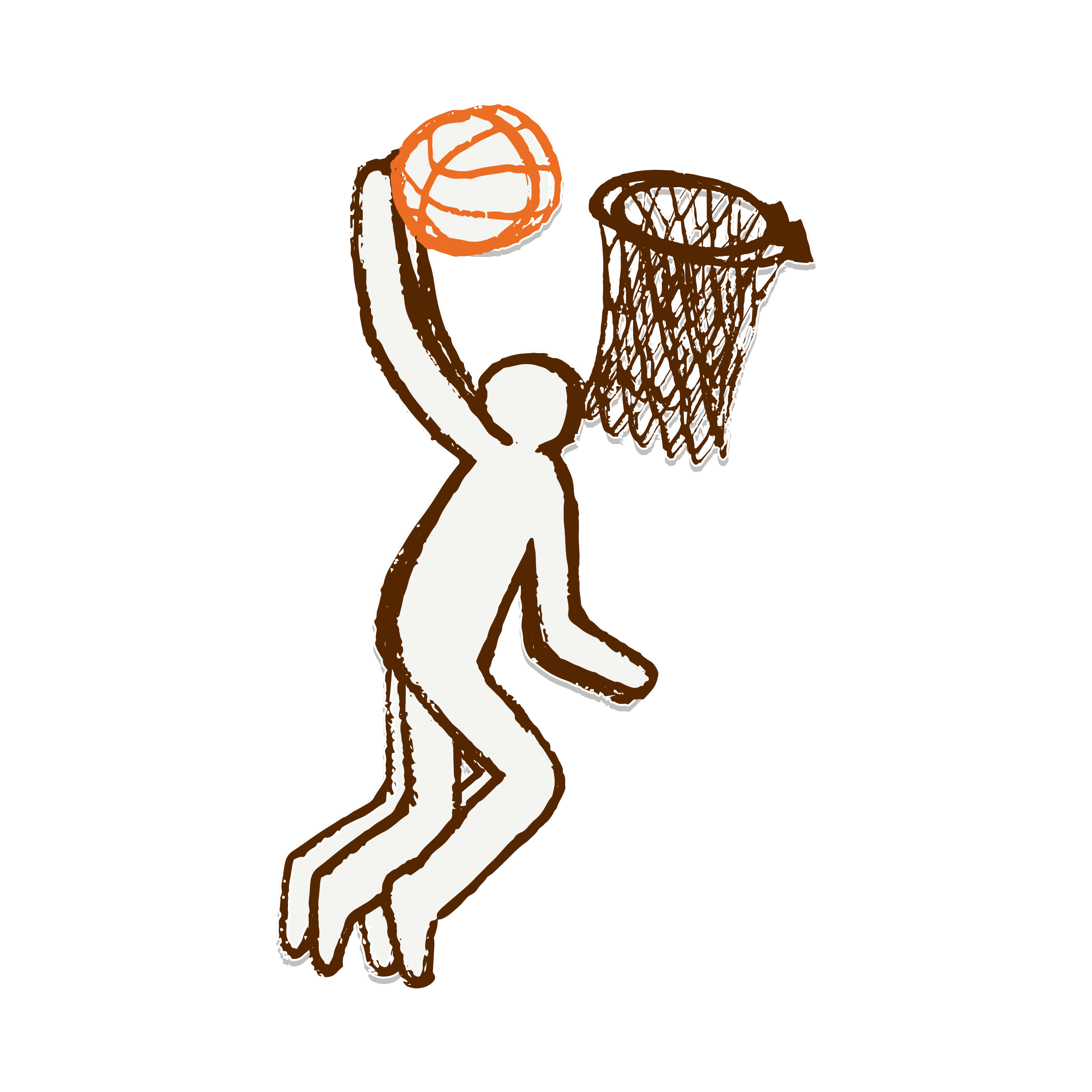 Flaming basketball sticker