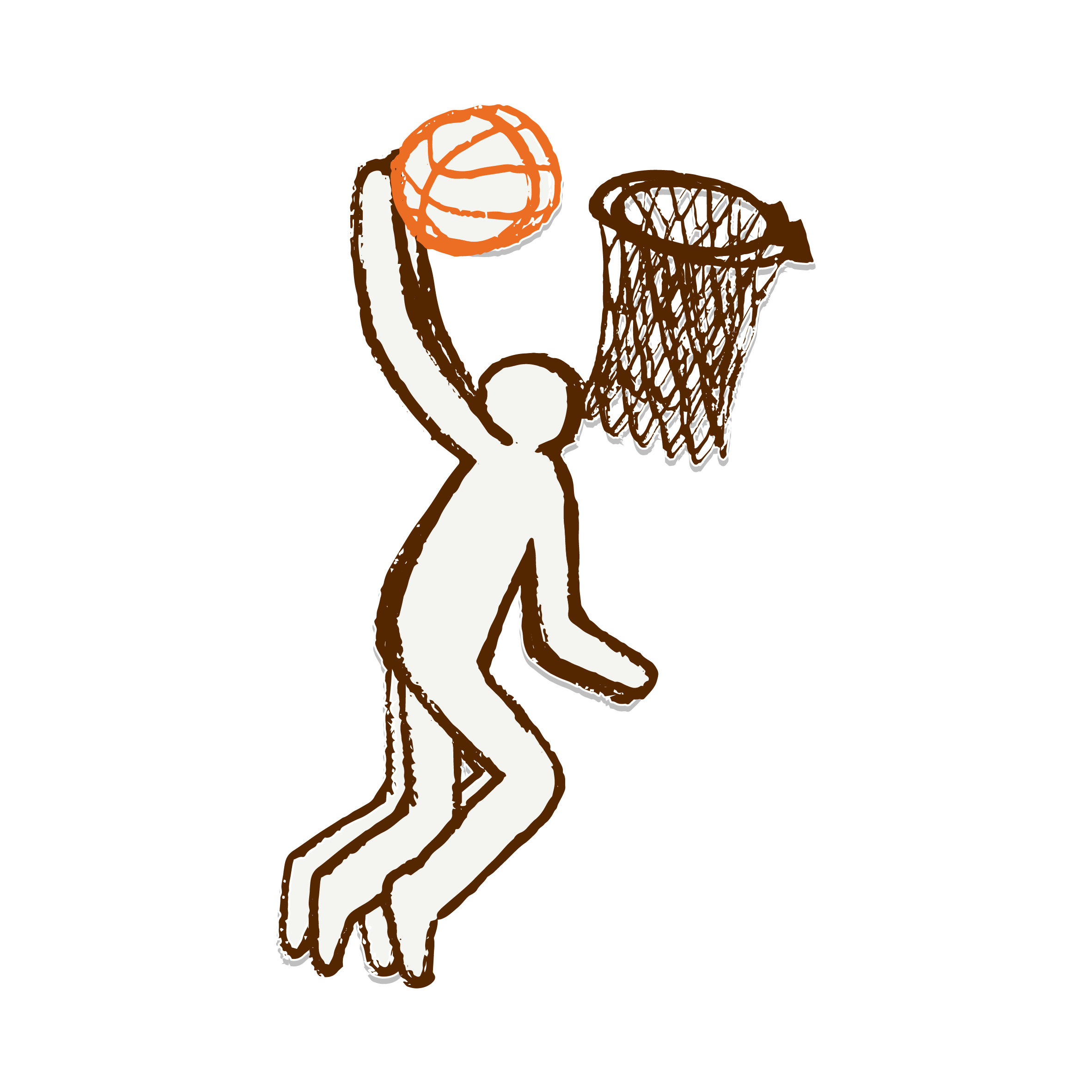 Flaming basketball sticker